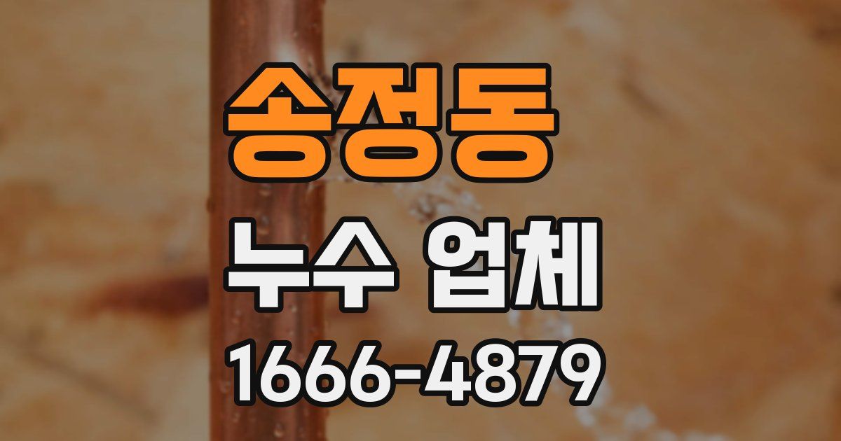 송정동 누수 업체
