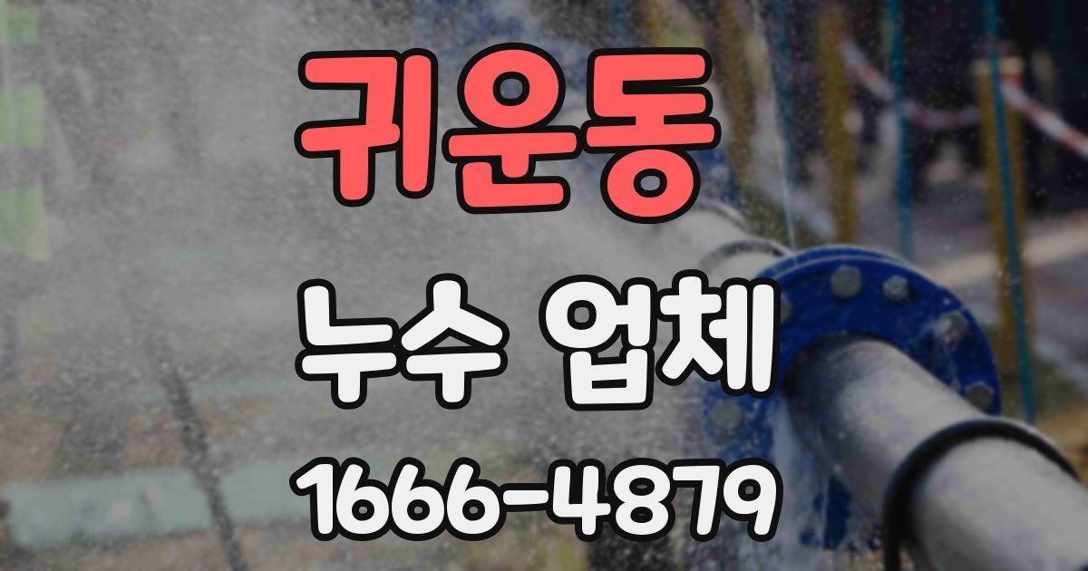 귀운동 누수 업체