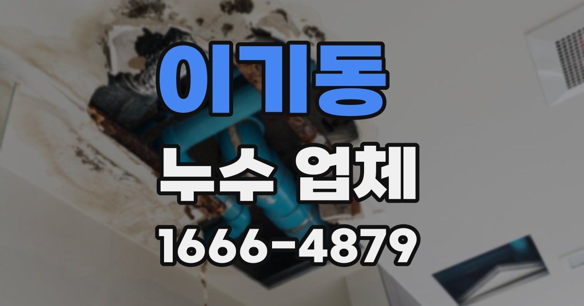 이기동 누수 업체