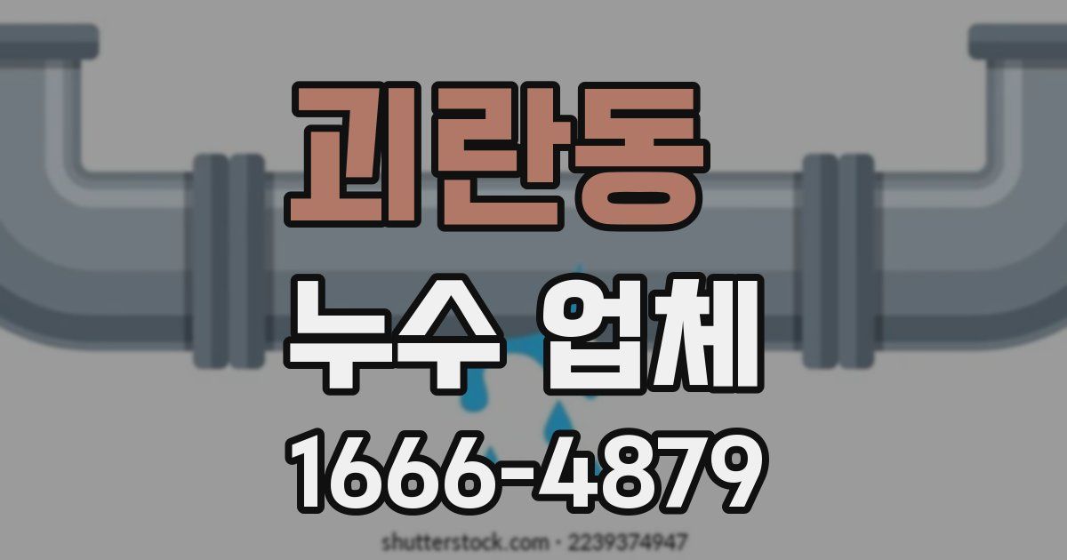 괴란동 누수 업체
