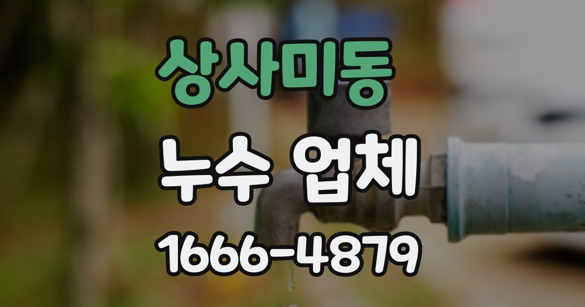 상사미동 누수 업체