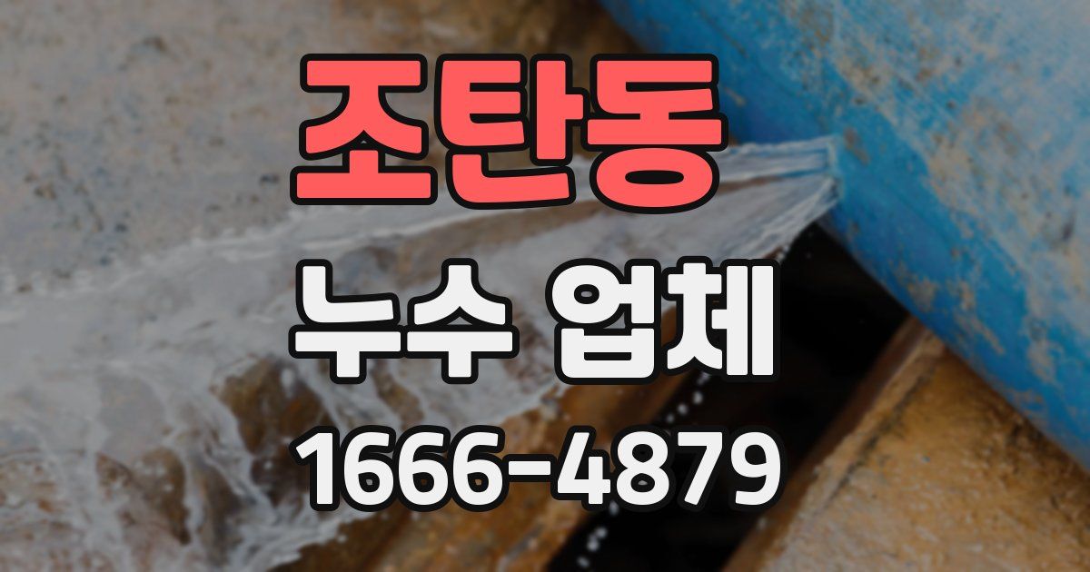 조탄동 누수 업체