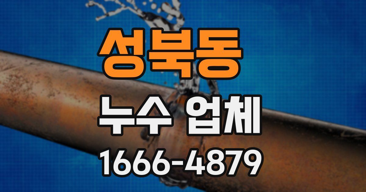 성북동 누수 업체
