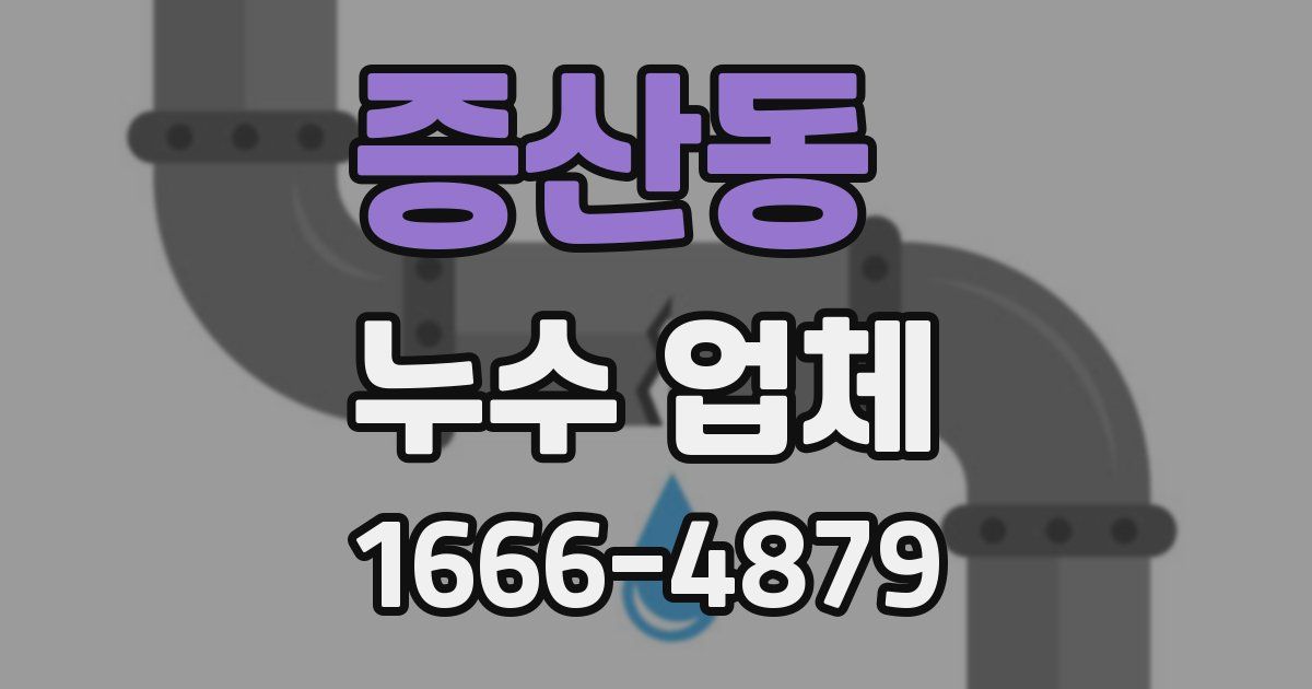증산동 누수 업체