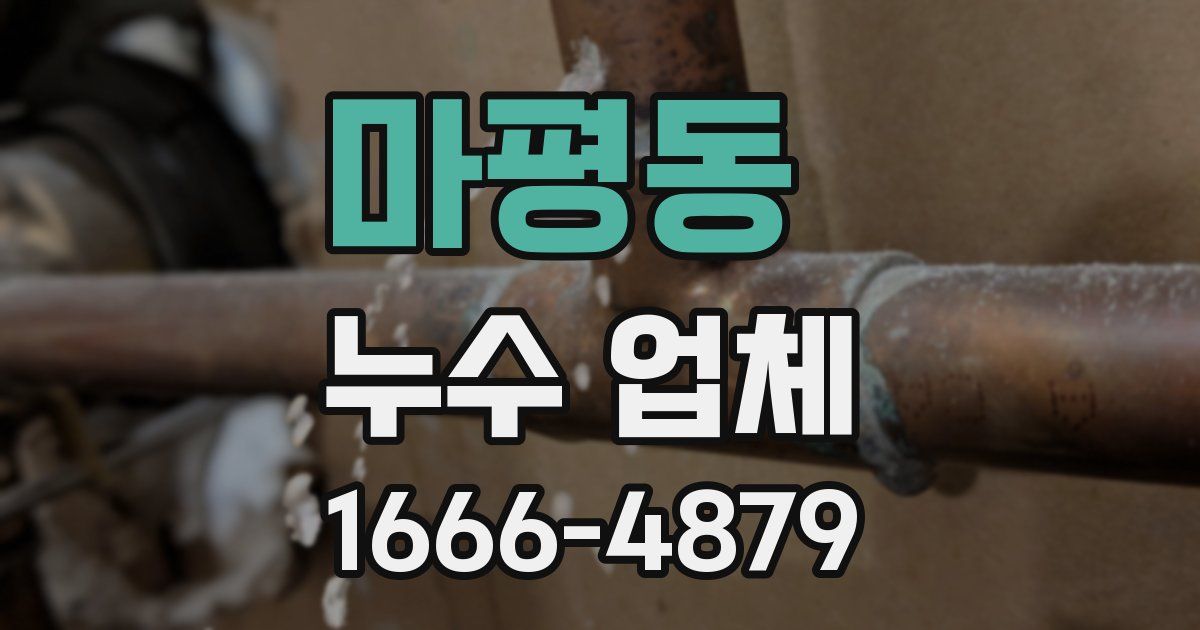 마평동 누수 업체