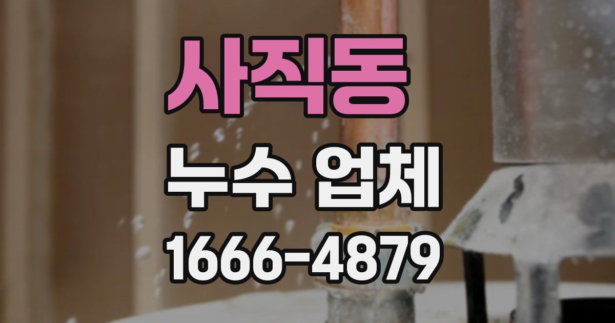 사직동 누수 업체