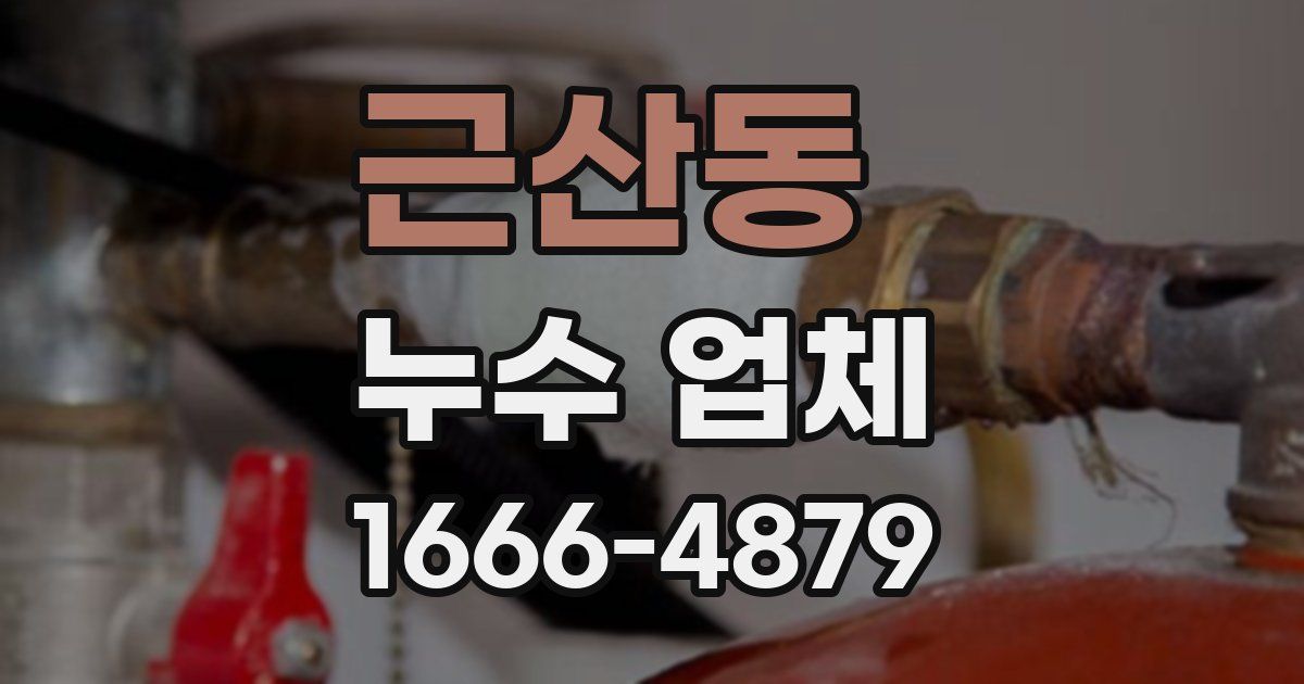 근산동 누수 업체
