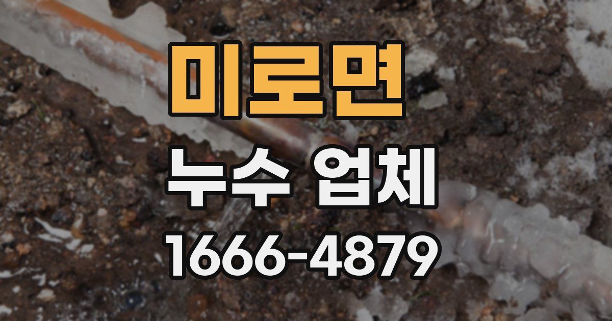 미로면 누수 업체