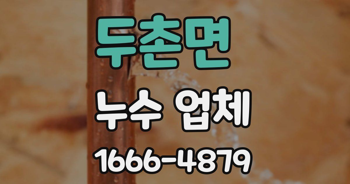 두촌면 누수 업체