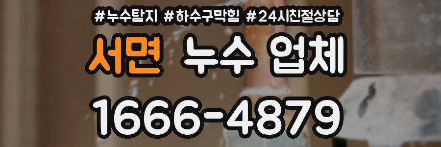 서면 누수 업체