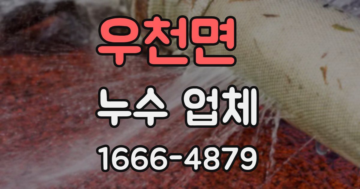 우천면 누수 업체