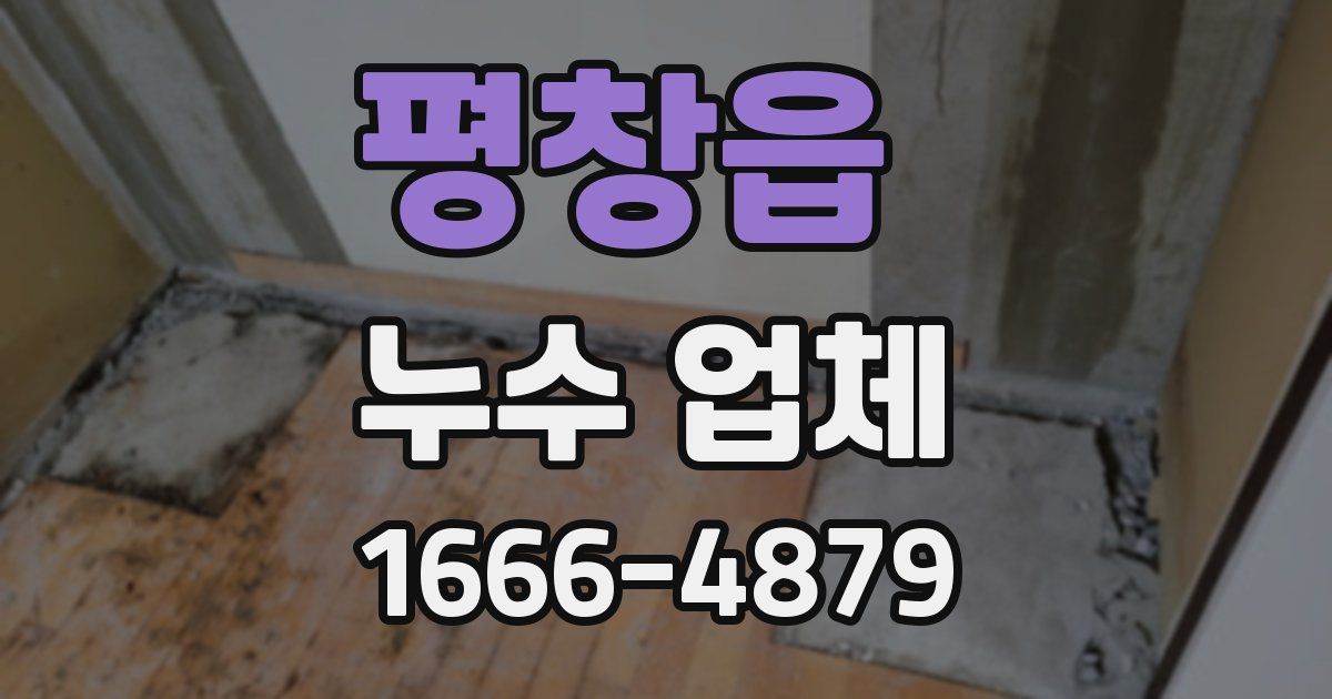 평창읍 누수 업체