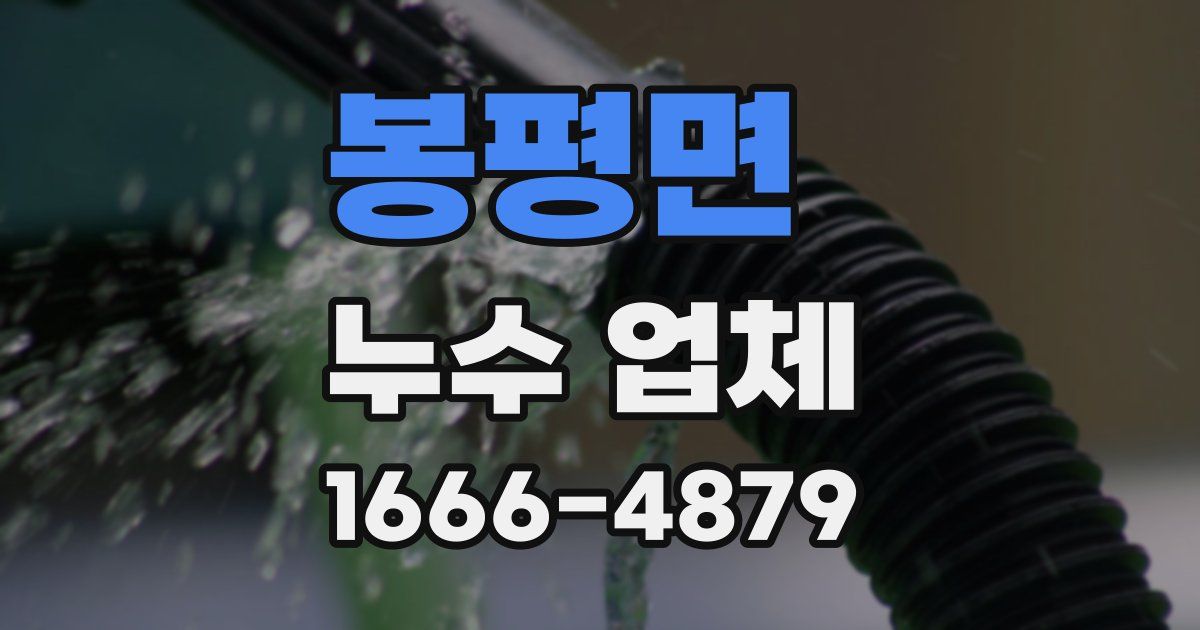 봉평면 누수 업체