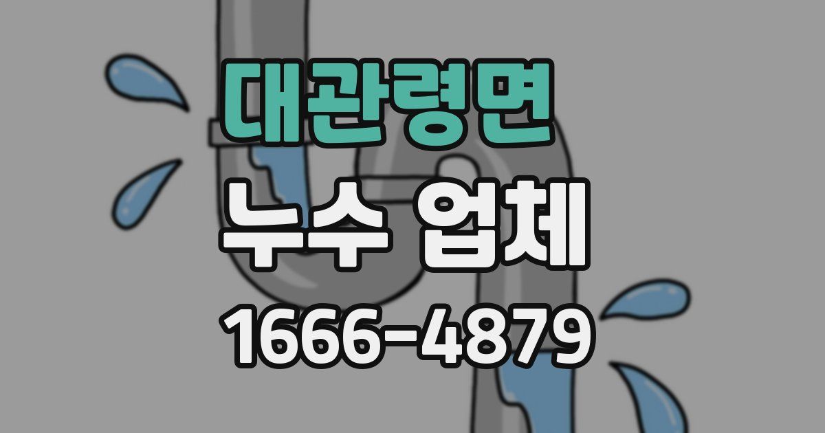 대관령면 누수 업체