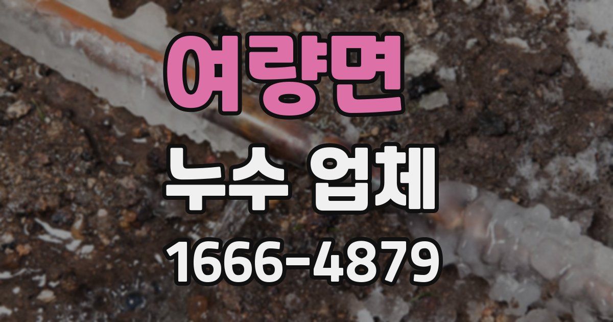 여량면 누수 업체