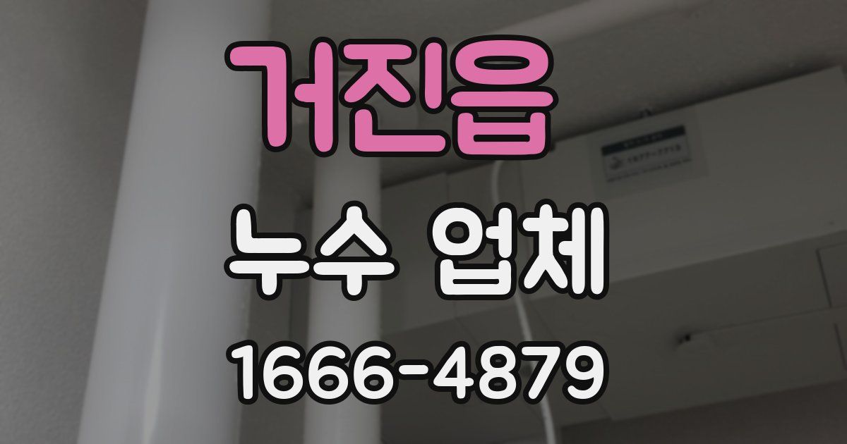 거진읍 누수 업체