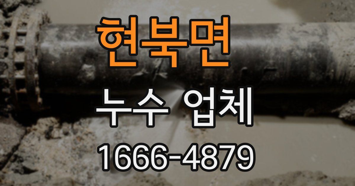 현북면 누수 업체