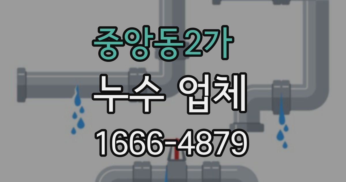 중앙동2가 누수 업체