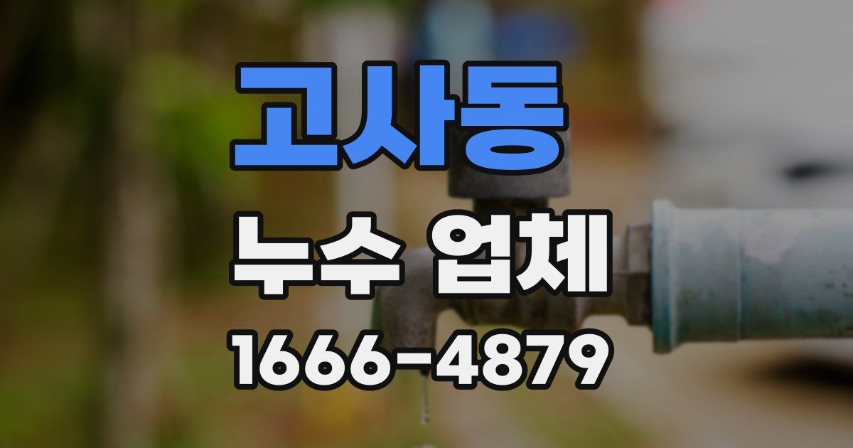고사동 누수 업체