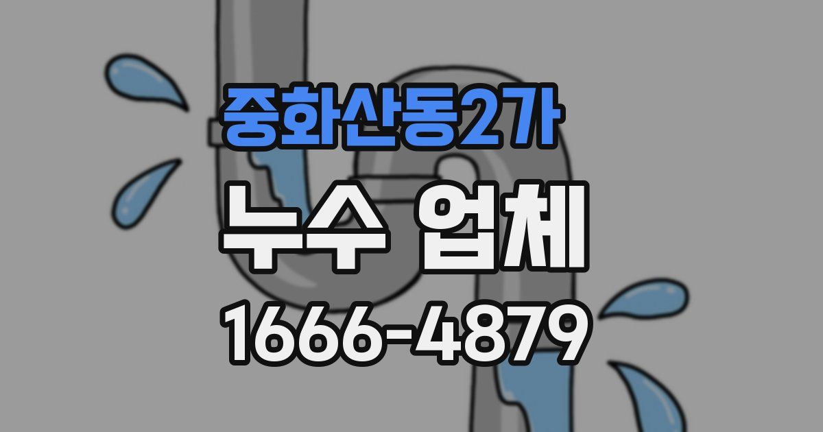 중화산동2가 누수 업체