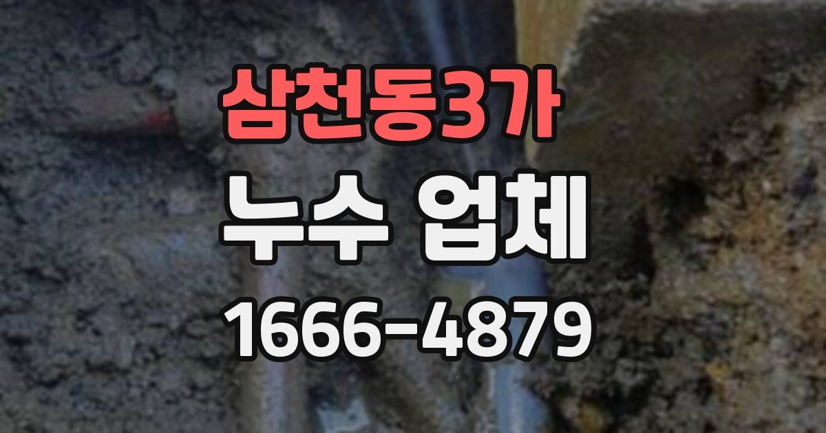 삼천동3가 누수 업체