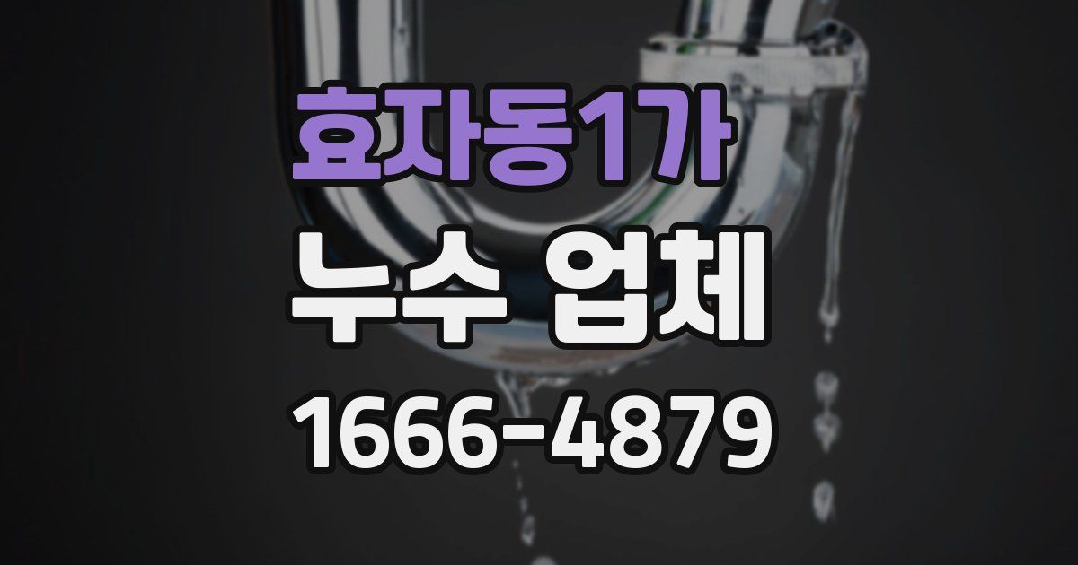 효자동1가 누수 업체