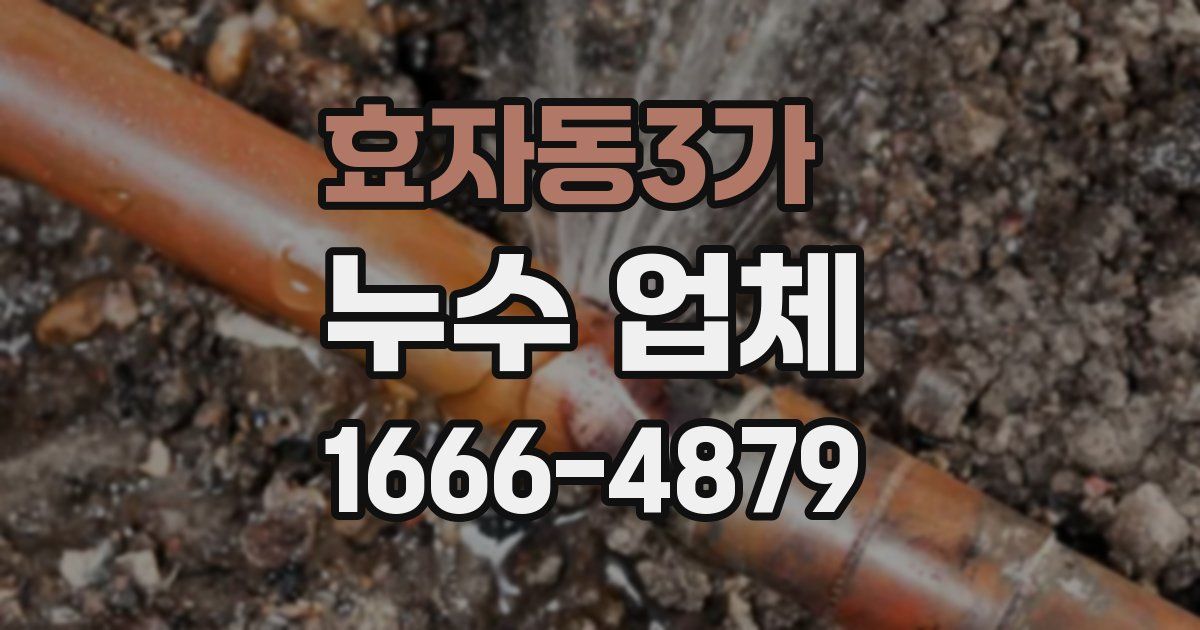 효자동3가 누수 업체
