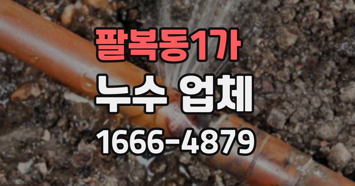 팔복동1가 누수 업체