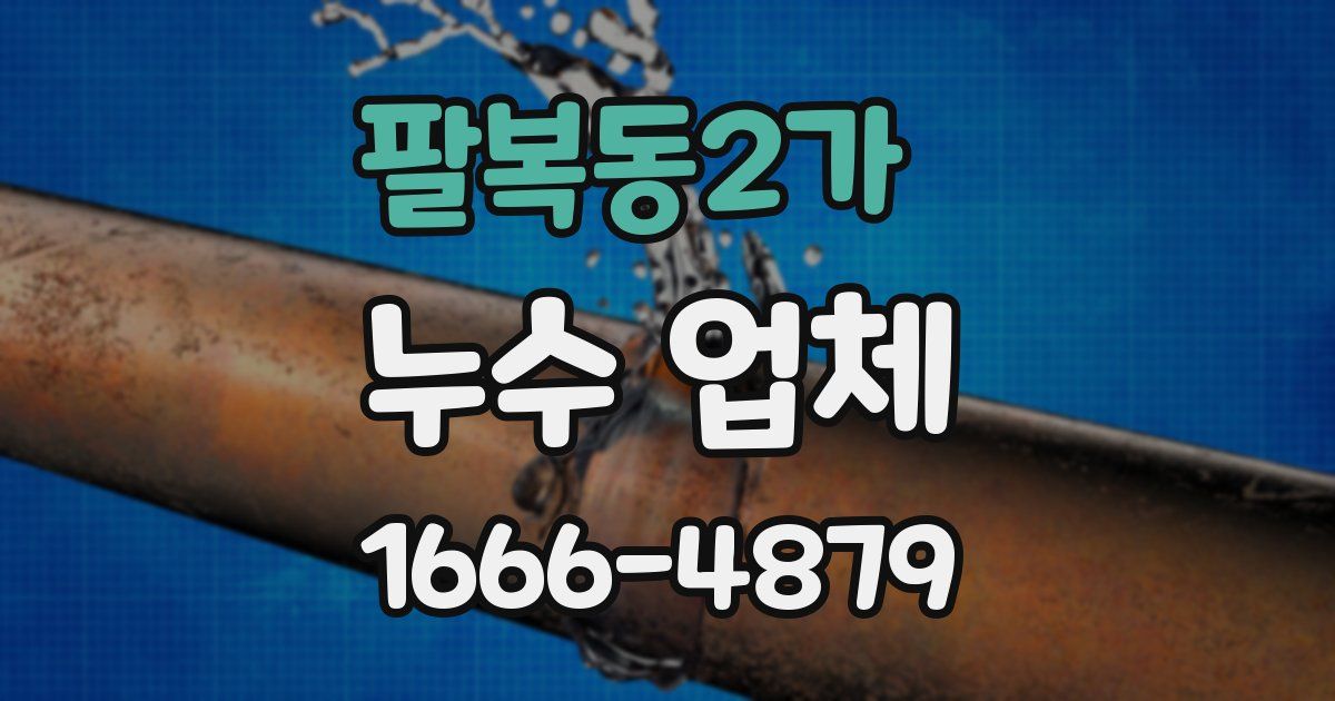 팔복동2가 누수 업체