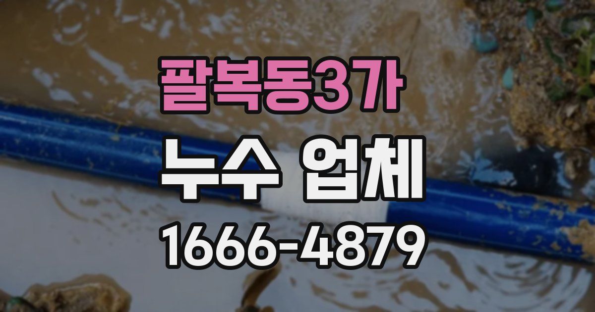 팔복동3가 누수 업체