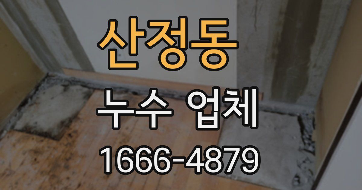 산정동 누수 업체