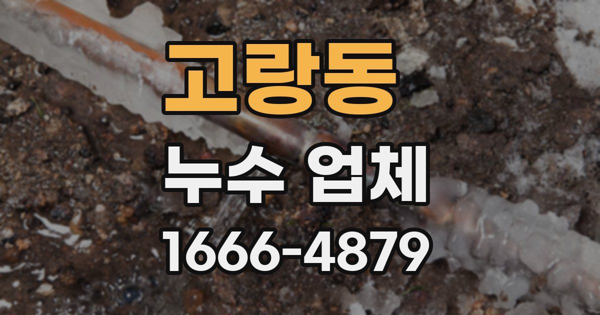 고랑동 누수 업체
