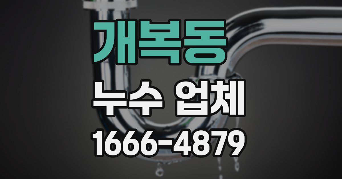 개복동 누수 업체
