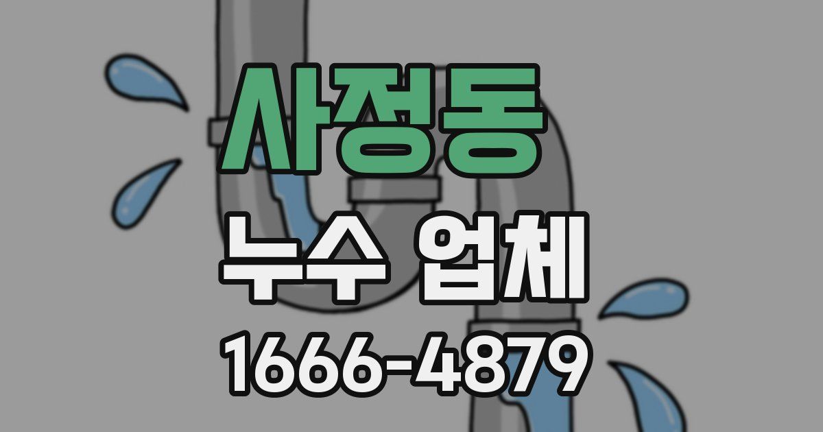 사정동 누수 업체