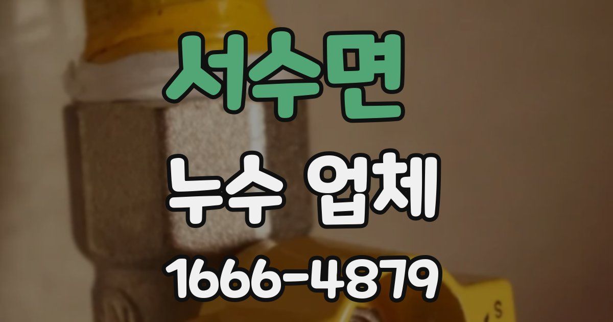 서수면 누수 업체