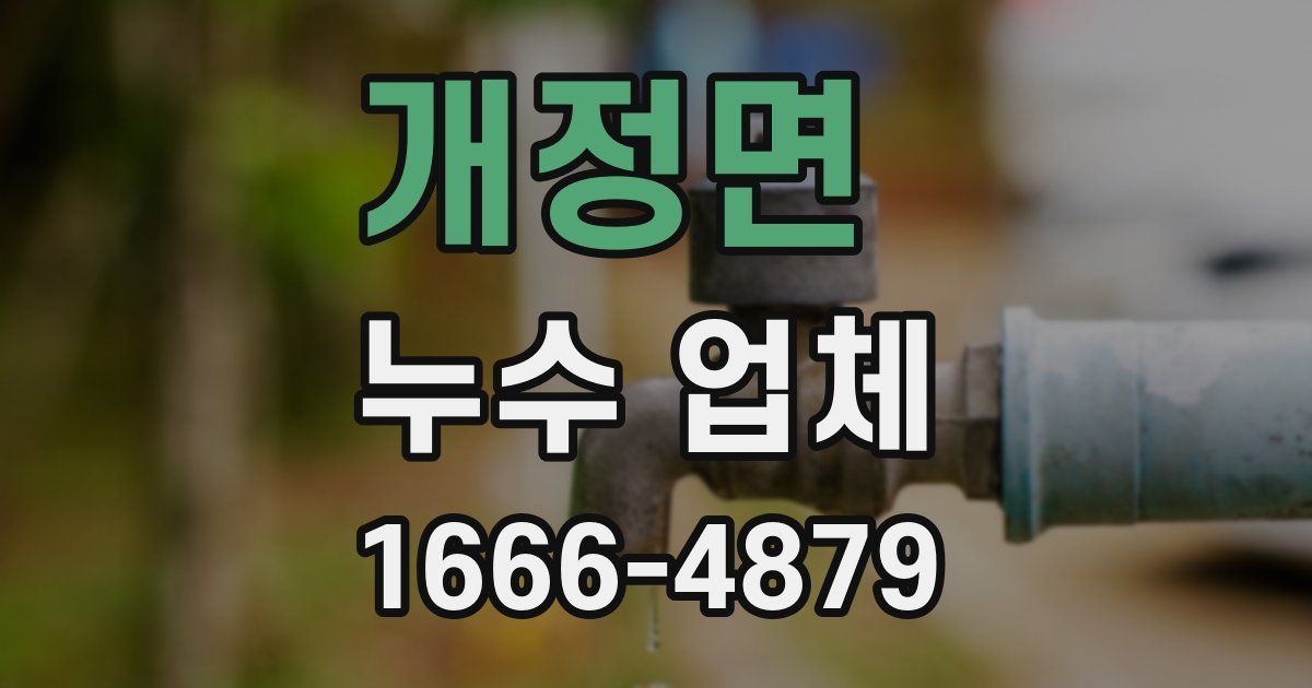 개정면 누수 업체