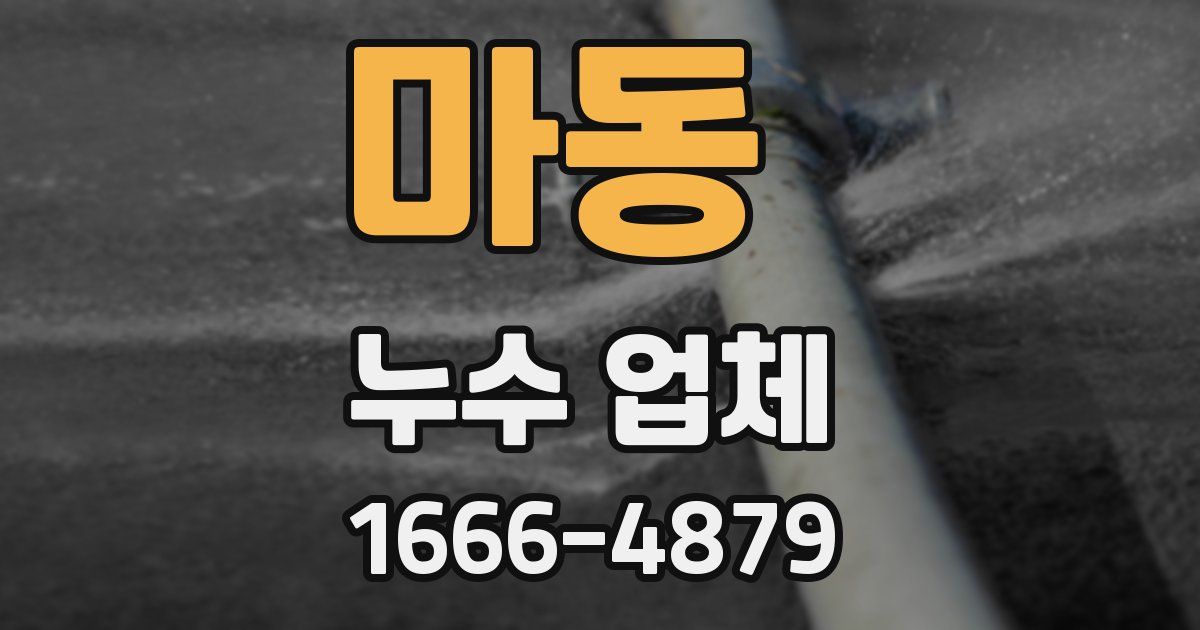 마동 누수 업체