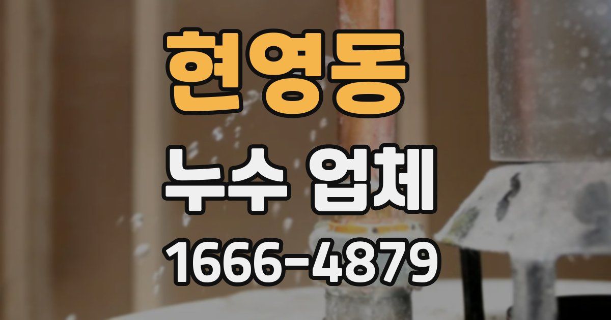 현영동 누수 업체