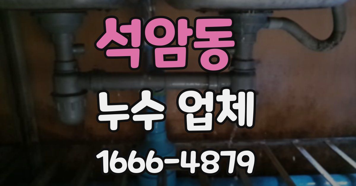 석암동 누수 업체