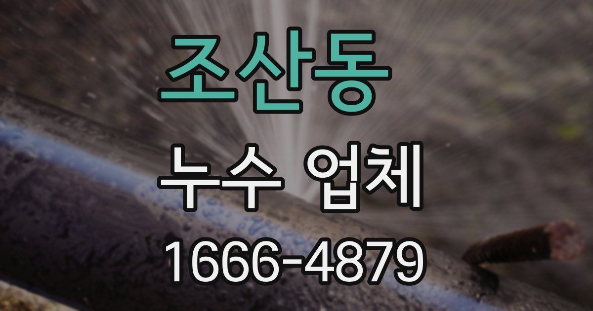 조산동 누수 업체