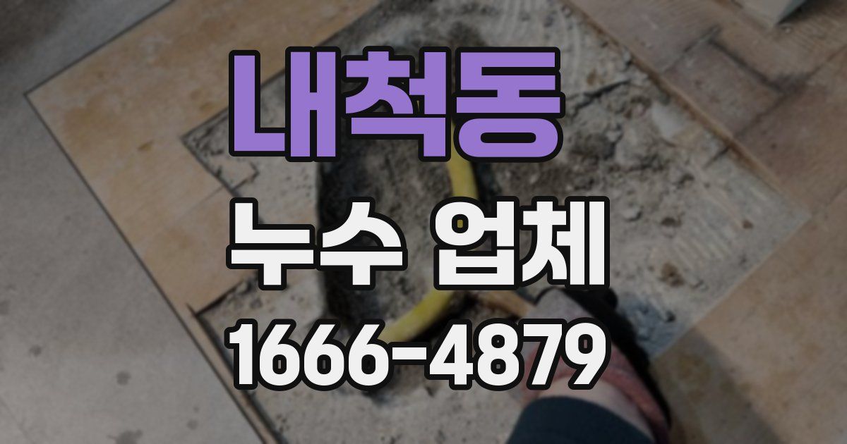내척동 누수 업체