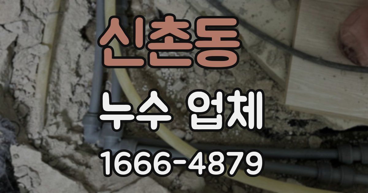 신촌동 누수 업체