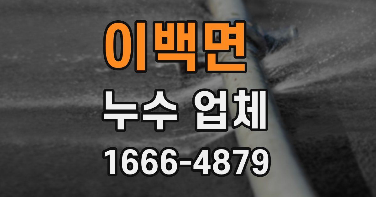 이백면 누수 업체