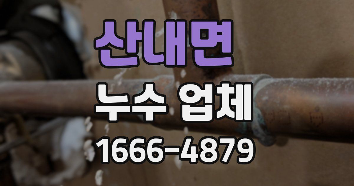 산내면 누수 업체
