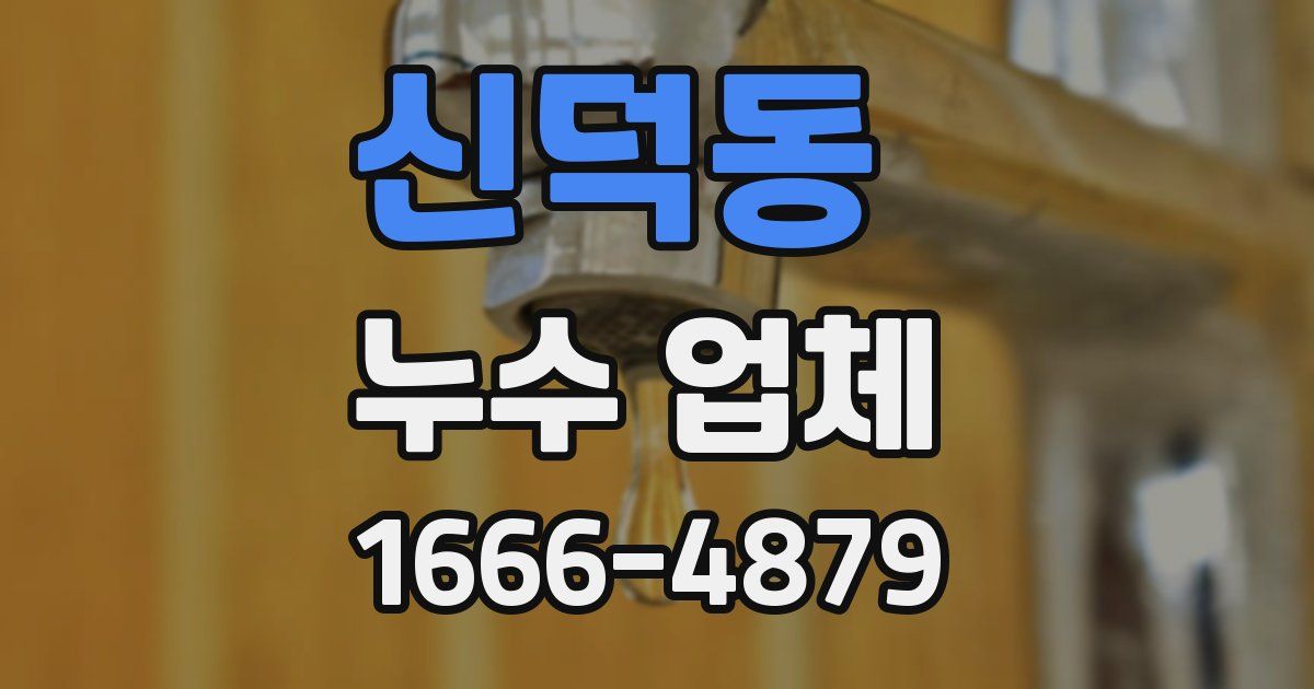 신덕동 누수 업체