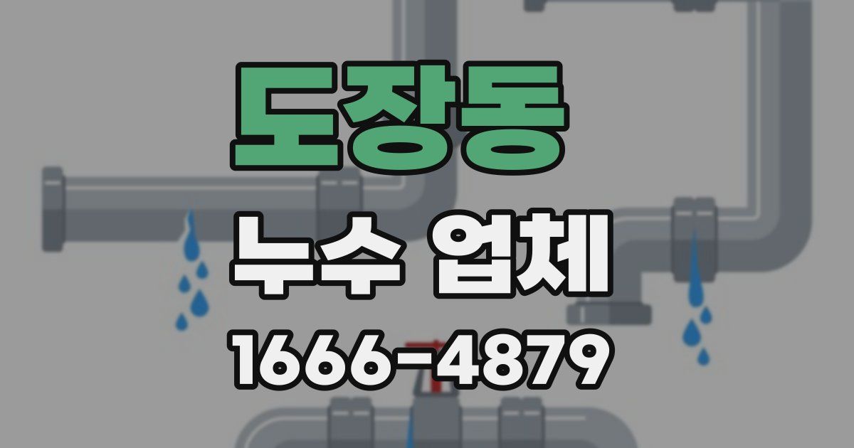 도장동 누수 업체