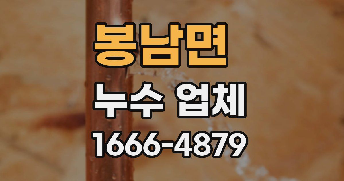 봉남면 누수 업체