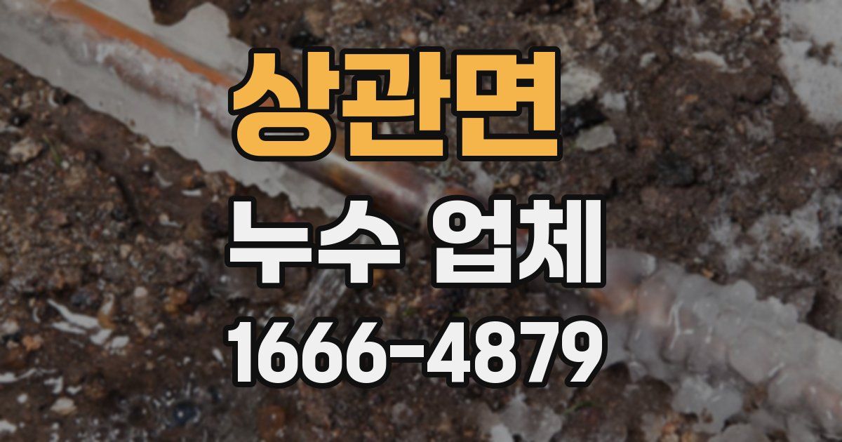 상관면 누수 업체