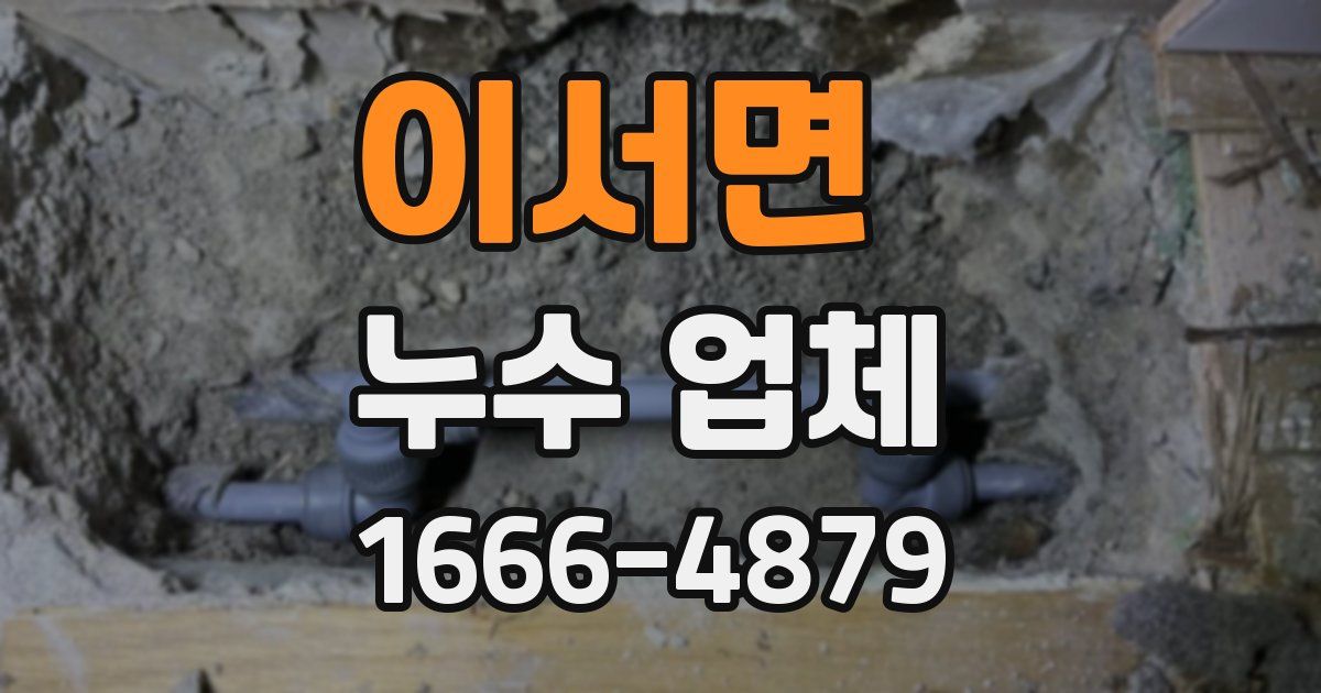 이서면 누수 업체