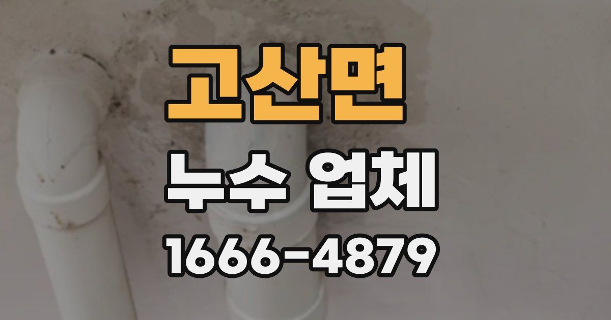 고산면 누수 업체